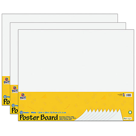 Pacon® UCreate Poster Board, 22 x 28, White, 10 Sheets Per Pack, Case Of  3 Packs